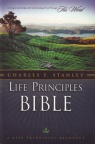 NKJV Life Principles Study Bible Charles Stanley - Black Bonded Leather